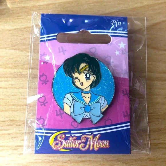 Sailor Moon Sailor Mercury Glitter Enamel Pin - Picture 2 of 3